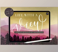 Download Procreate Landscape Watercolor Set CreativeMarket - 6793096