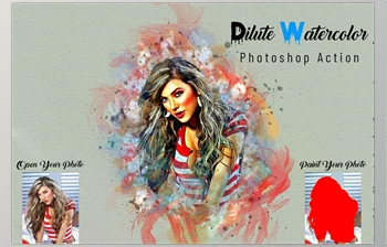 Download Dilute <span class='badge badge-warning'>Watercolor</span> Photoshop Action CreativeMarket - 7012878