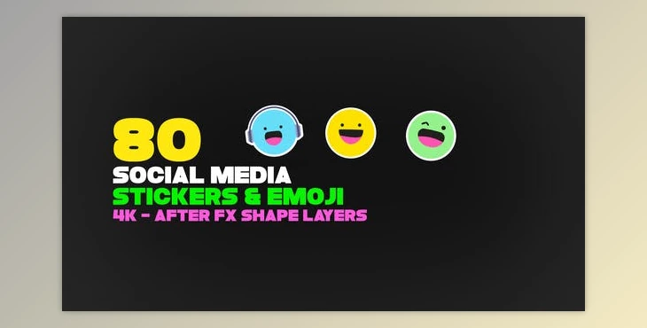 Download Emoji And Social Media Stickers 4K Pack (Videohive 36353407) - AE Project