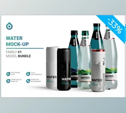 Download Water Bottles & Can Mockup CreativeMarket - 5789796