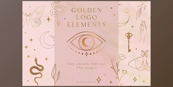Download Golden Logo Elements. Esoteric CreativeMarket - 6686999