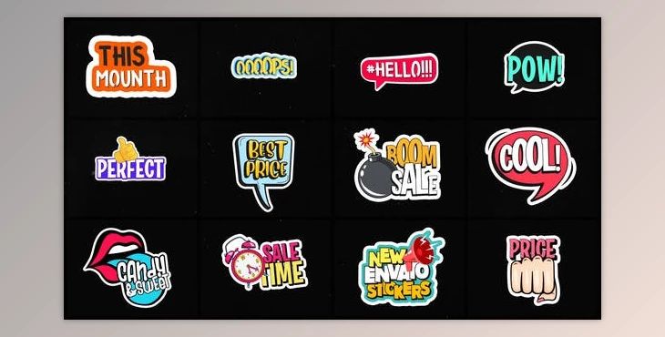 Download Animated Stickers (Videohive 36319312) - AE Project