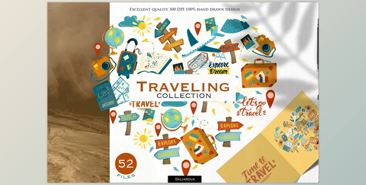 Download Traveling. Graphic collection CreativeMarket - 6288916