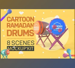 Download Cartoon Ramadan Drums Kit CreativeMarket - 7019906