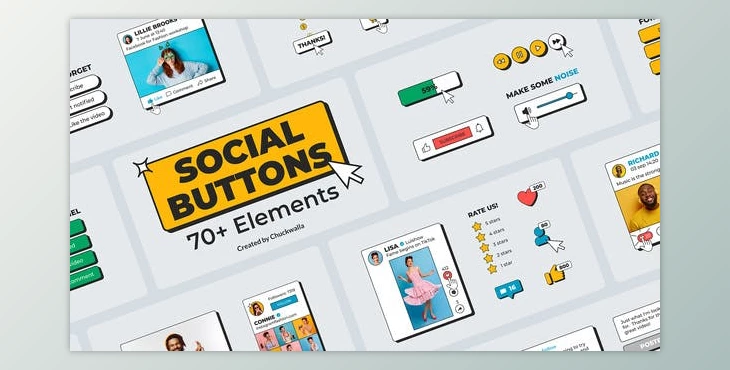 Download Social Media Buttons Pack (Videohive 35450339) - AE Project