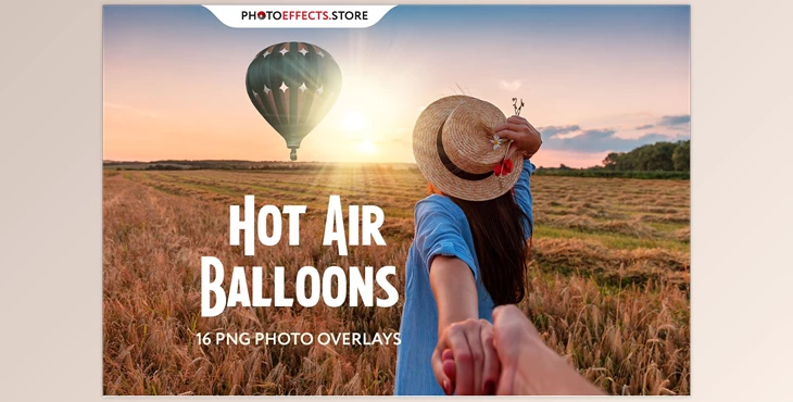 Download 16 Hot Air Balloons Photo Overlays