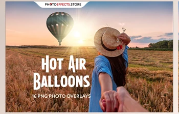 Download 16 Hot <span class='badge badge-warning'>Air</span> Balloons Photo Overlays CreativeMarket 6564329