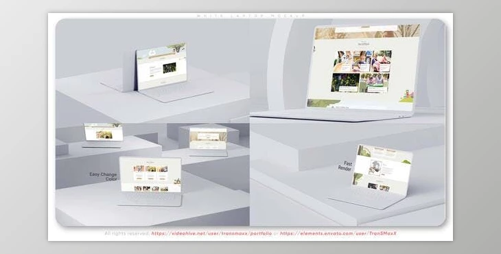 Download White Laptop Mockup (Videohive 36557011) - AE Project