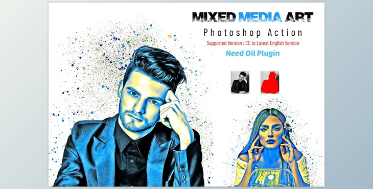 Download Mixed Media Art Photoshop Action CreativeMarket - 7053814