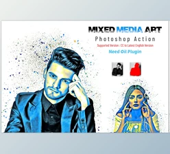 Download Mixed Media Art Photoshop Action CreativeMarket - 7053814
