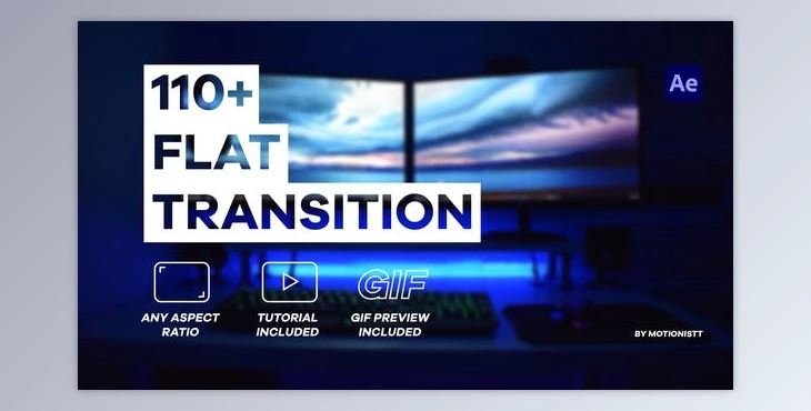 Download Flat Transition Pack (Videohive 36599140) - AE Project