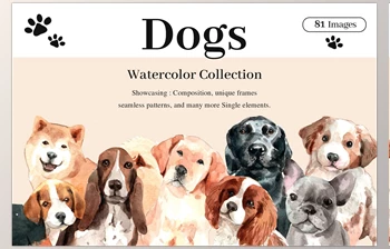 Download Dogs adorable Pet <span class='badge badge-warning'>Watercolor</span>