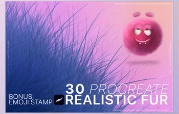 Download Procreate <span class='badge badge-warning'>Realistic</span> Fur & Emoji FVCRSF2