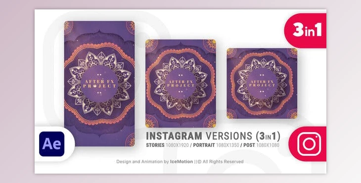 Download Instagram Ramadan Intro || Ramadan Opener (3 in 1) (BLUE) (Videohive 36618661) - AE Project