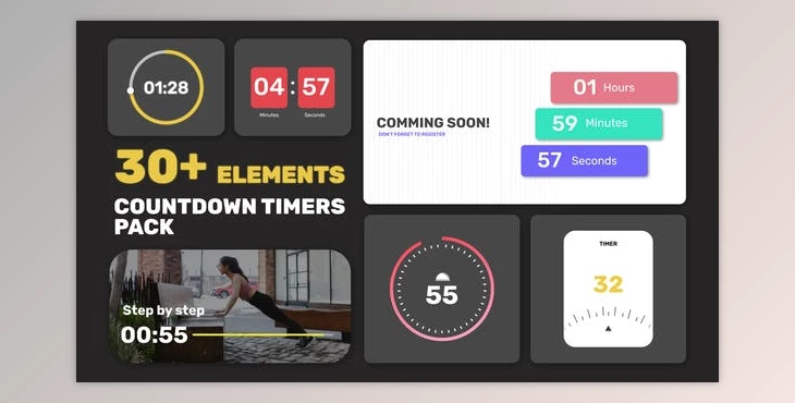 Download Countdown Timers Pack (Videohive 36662358) - AE Project