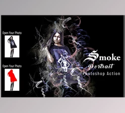 Download Smoke Portrait Photoshop Action CreativeMarket - 7048511
