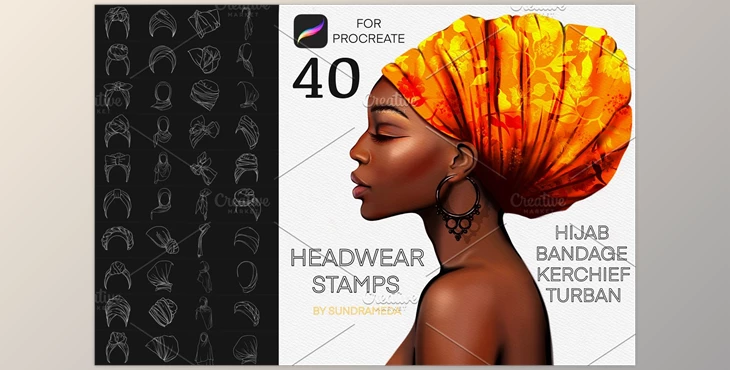Download Headwear Procreate Brush Stamp. Hats CreativeMarket - 5961558