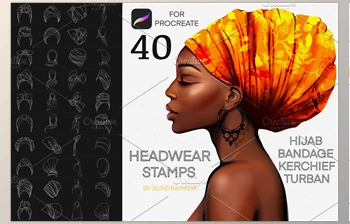 Download Headwear Procreate Brush <span class='badge badge-warning'>Stamp</span>. Hats CreativeMarket - 5961558