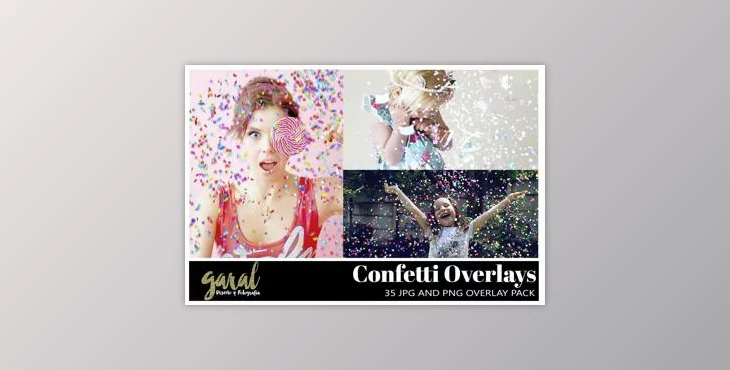 Download 35 Confetti Photoshop Overlays, JPG and PNG files