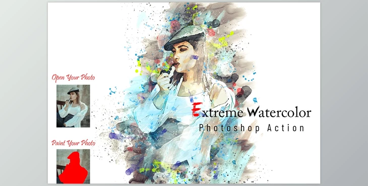Download Extreme Watercolor Photoshop Action CreativeMarket - 7080961