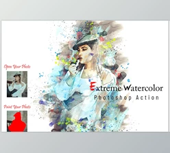 Download Extreme Watercolor Photoshop Action CreativeMarket - 7080961