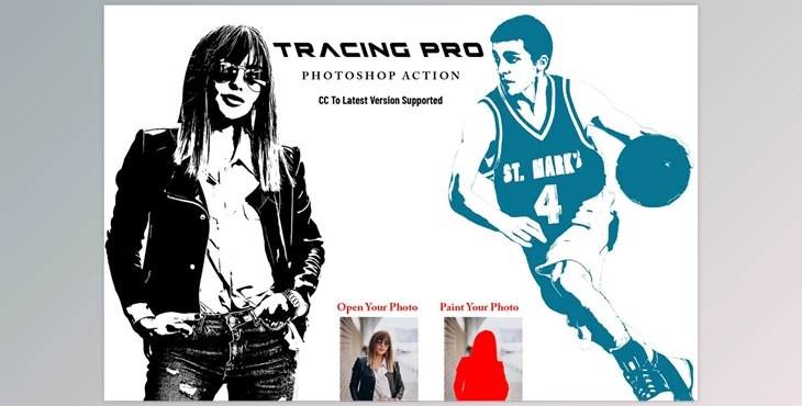 Download Tracing Pro Photoshop Action CreativeMarket - 7077477