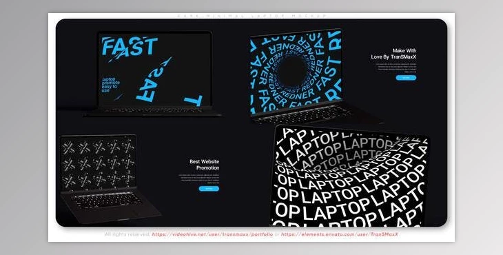Download Dark Minimal Laptop Mockup (Videohive 36745428) - AE Project