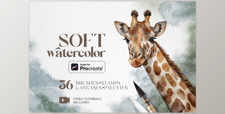 Download Soft watercolor Procreate brushes CreativeMarket 6236936