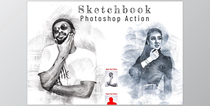 Download Sketchbook Photoshop Action CreativeMarket - 7087403