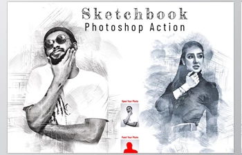 Download Sketchbook Photoshop <span class='badge badge-warning'>Action</span> CreativeMarket - 7087403