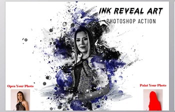 Download Ink Reveal <span class='badge badge-warning'>Art</span> Photoshop Action CreativeMarket - 7095170