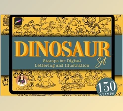 Download 150 Dinosaur Procreate Stamps Set