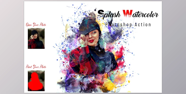 Download Splash Watercolor Photoshop Action CreativeMarket - 7092036