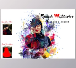 Download Splash Watercolor Photoshop Action CreativeMarket - 7092036