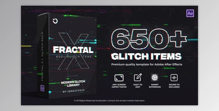 Download FRACTAL X | 650+ Glitch Pack (Videohive 36865814) - AE Project