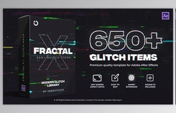 Download FRACTAL X | 650+ <span class='badge badge-warning'>Glitch</span> Pack (Videohive 36865814) - AE Project