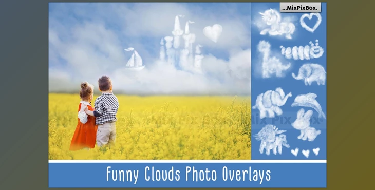 Download Funny Clouds Photo Overlays CreativeMarket - 6043289