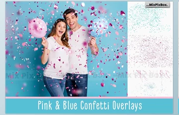 Download Pink and <span class='badge badge-warning'>Blue</span> Confetti Overlays CreativeMarket - 6032880
