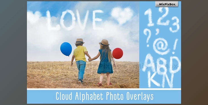 Download Cloud Alphabet Photo Overlays CreativeMarket - 6043491