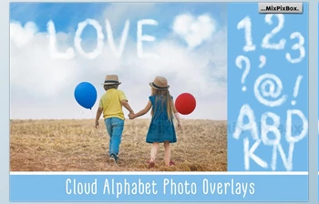 Download Cloud Alphabet Photo Overlays CreativeMarket - 6043491