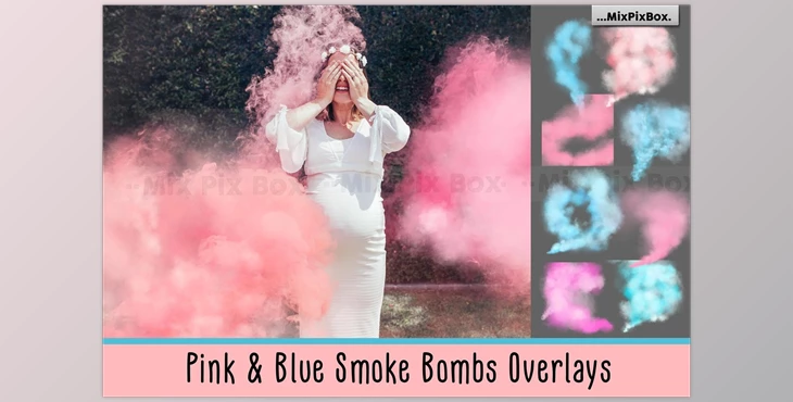 Download Pink and Blue Smoke Bombs Overlays CreativeMarket - 6033023