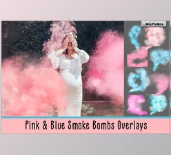 Download Pink and Blue Smoke Bombs Overlays CreativeMarket - 6033023