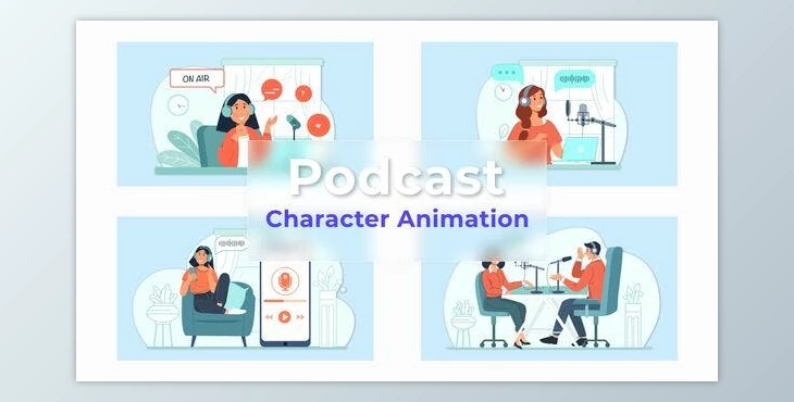 Download Pod Cast Explainer And Animation Scene Pack (Videohive 36861972) - AE Project