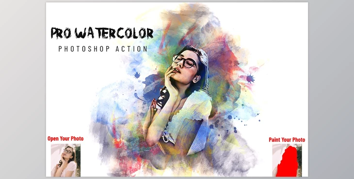 Download Pro Watercolor Effect PS Action CreativeMarket - 7103660