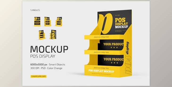 Download POS Display Mockup Set CreativeMarket - 7083601