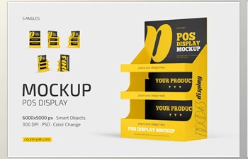 Download POS <span class='badge badge-warning'>Display</span> Mockup Set CreativeMarket - 7083601