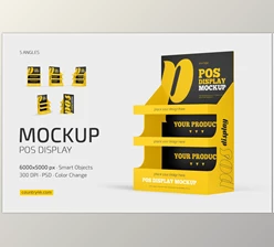 Download POS Display Mockup Set CreativeMarket - 7083601