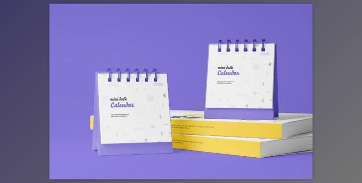 Download Mini Desk Calendar Mockup CreativeMarket - 6706176