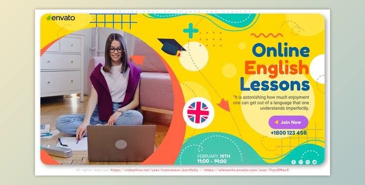 Download Online English Course and Classes (Videohive 36923874) - AE Project