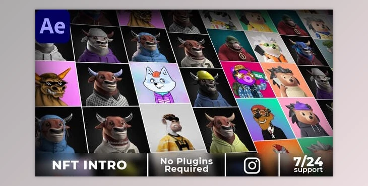 Download NFT Mosaic Intro for Social Media (Videohive 36932128) - AE Project
